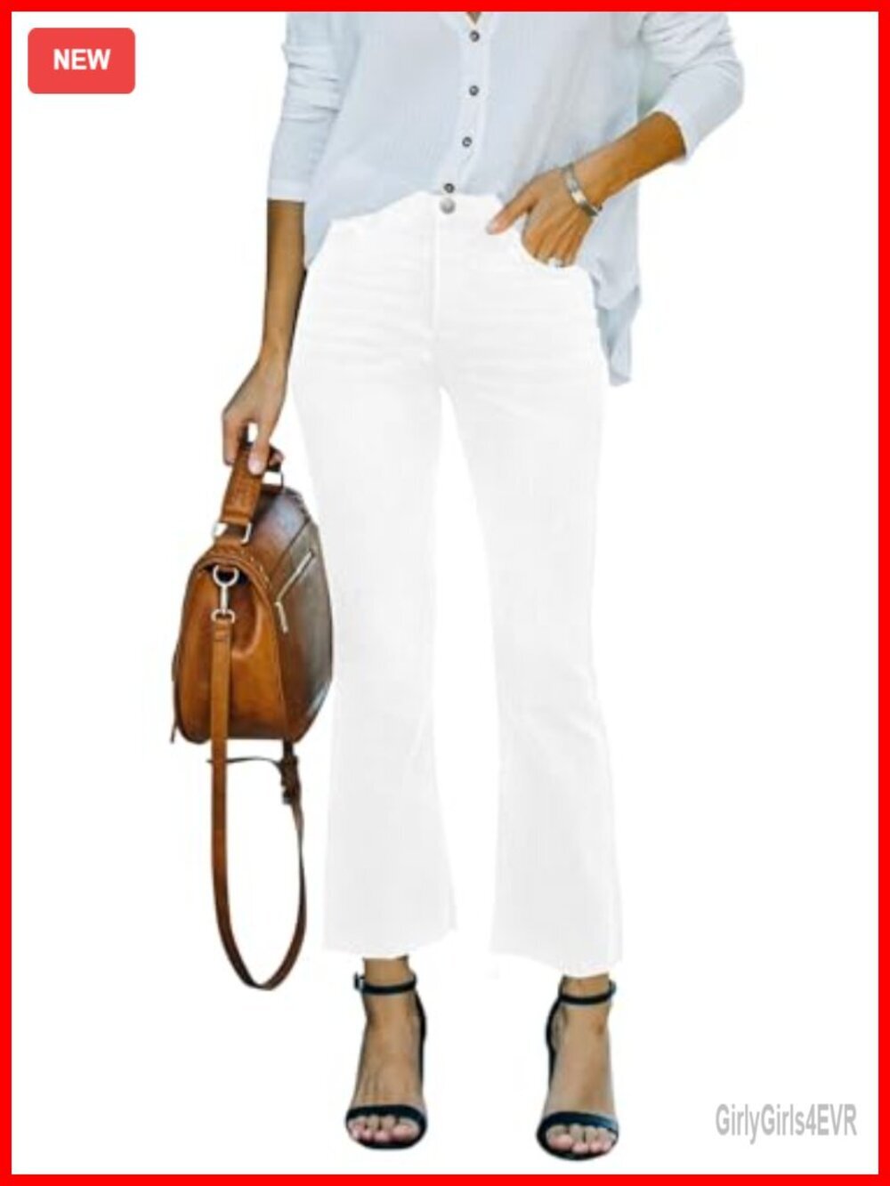 Cropped Flare Jeans Stretchy Mid Rise Bell Bottom Raw Hem